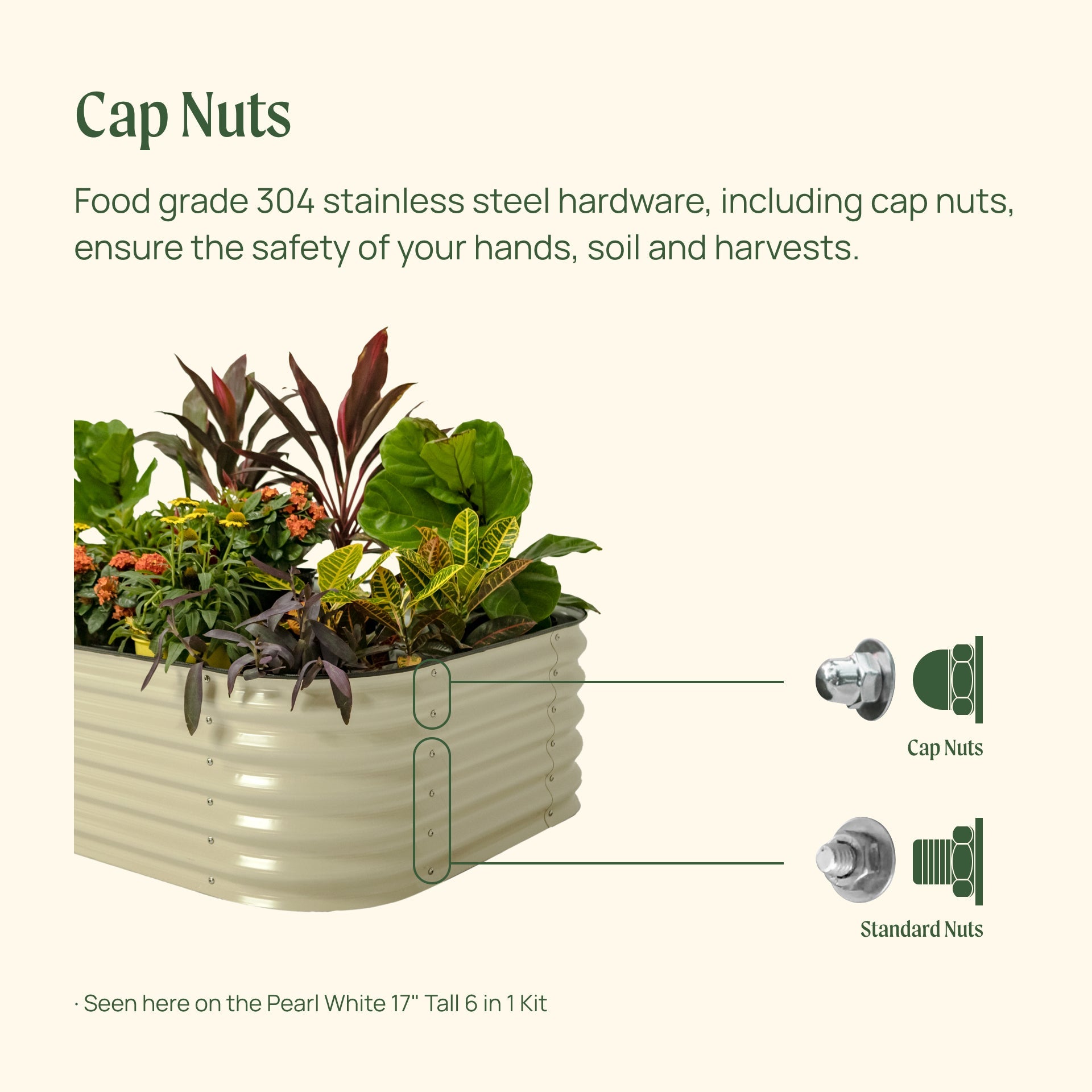17" Tall 10-In-1 Jumbo Modular Metal Raised Garden Bed Kit