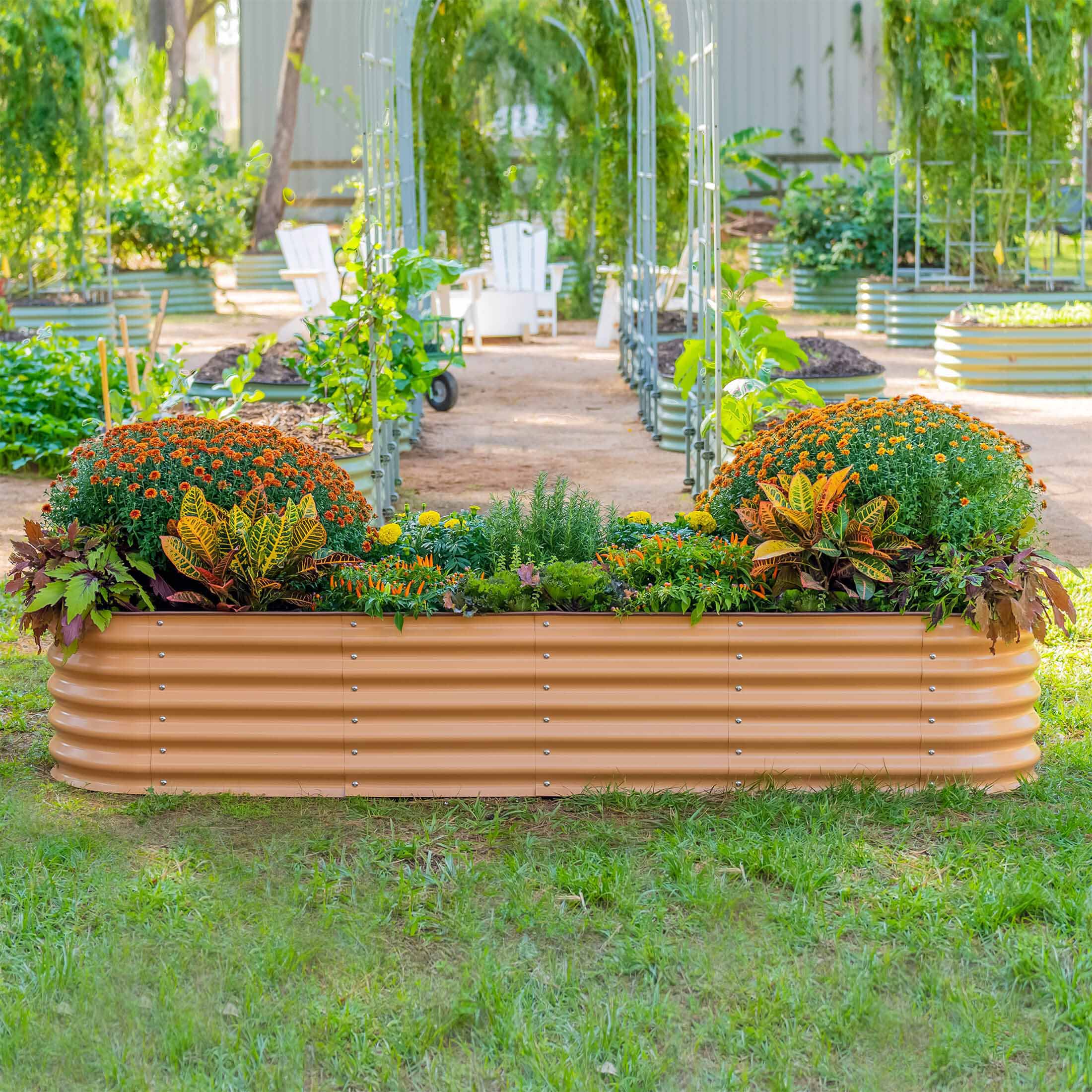 17" Tall 9-In-1 Large Modular Metal Raised Garden Bed Kit