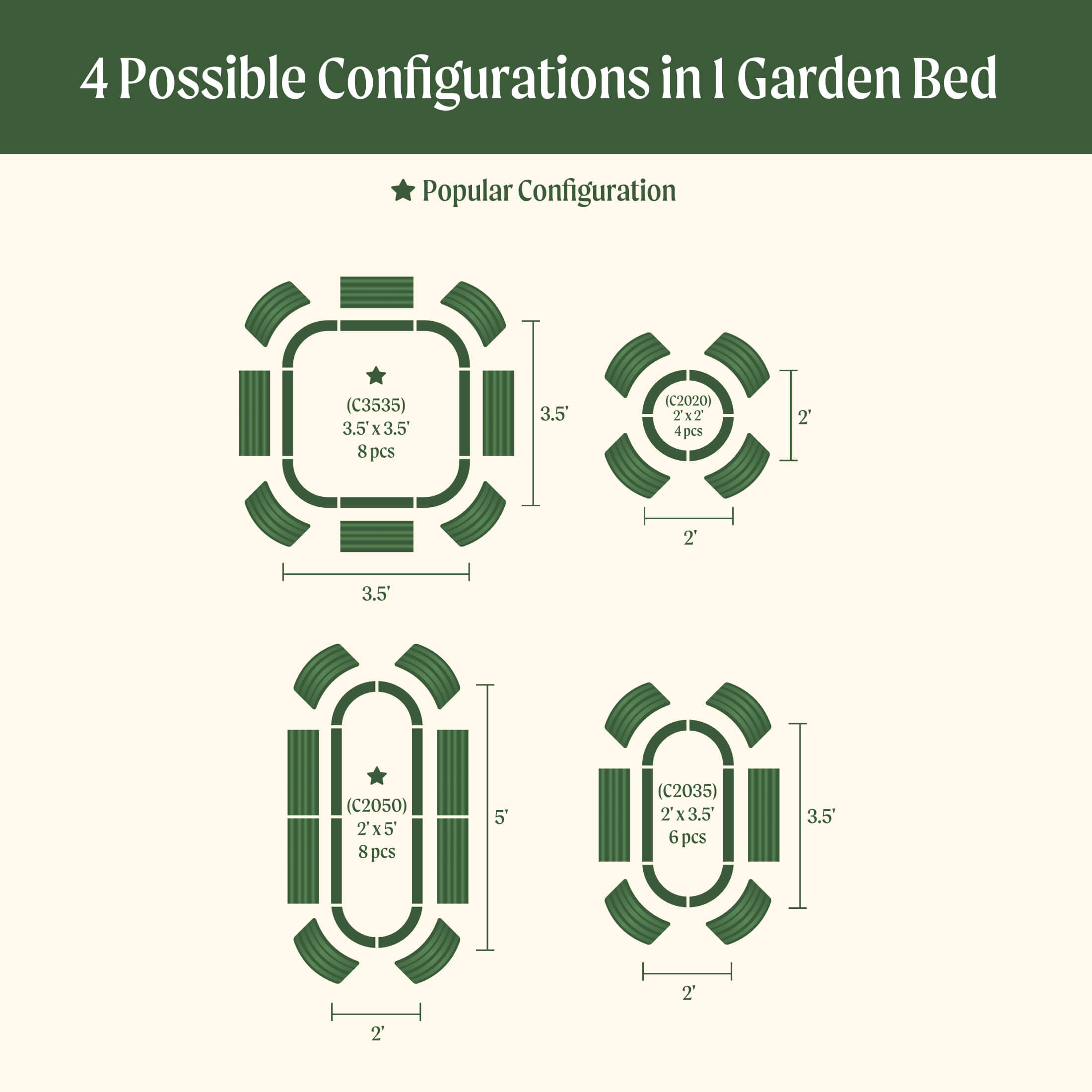 17" Tall 4-In-1 Small Modular Metal Raised Garden Bed Kit