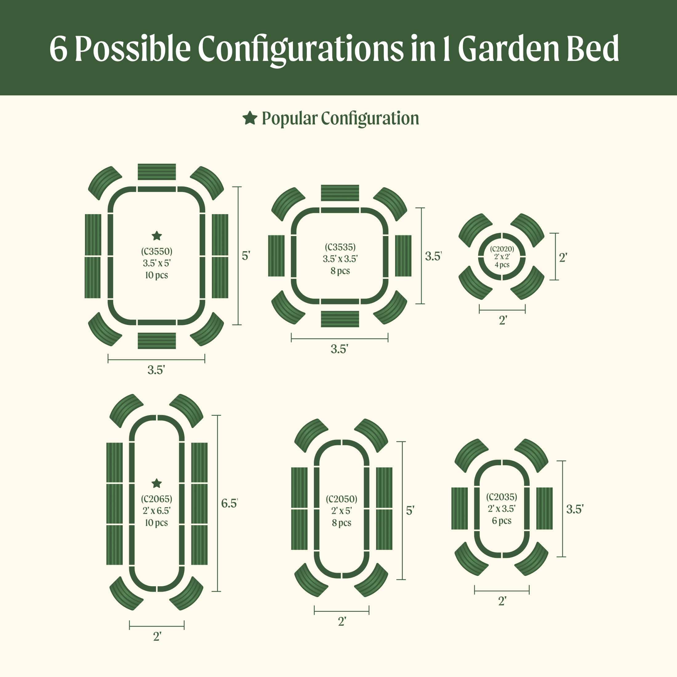 17" Tall 6-In-1 Medium Modular Metal Raised Garden Bed Kit