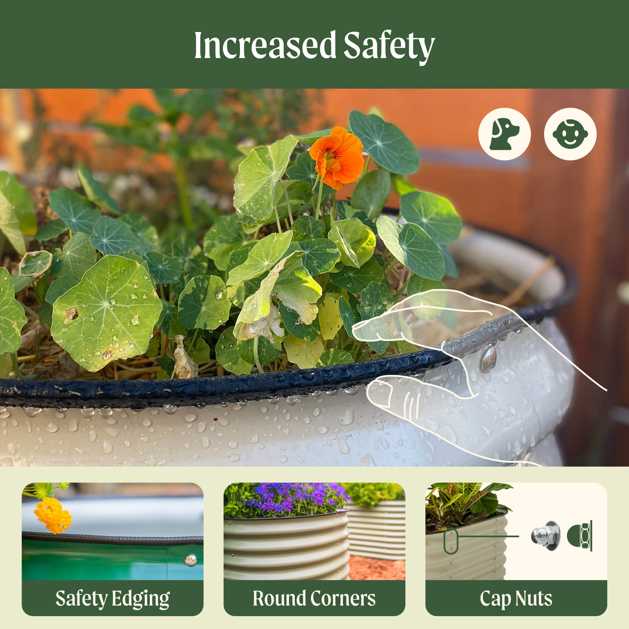 17" Tall 4-In-1 Small Modular Metal Raised Garden Bed Kit