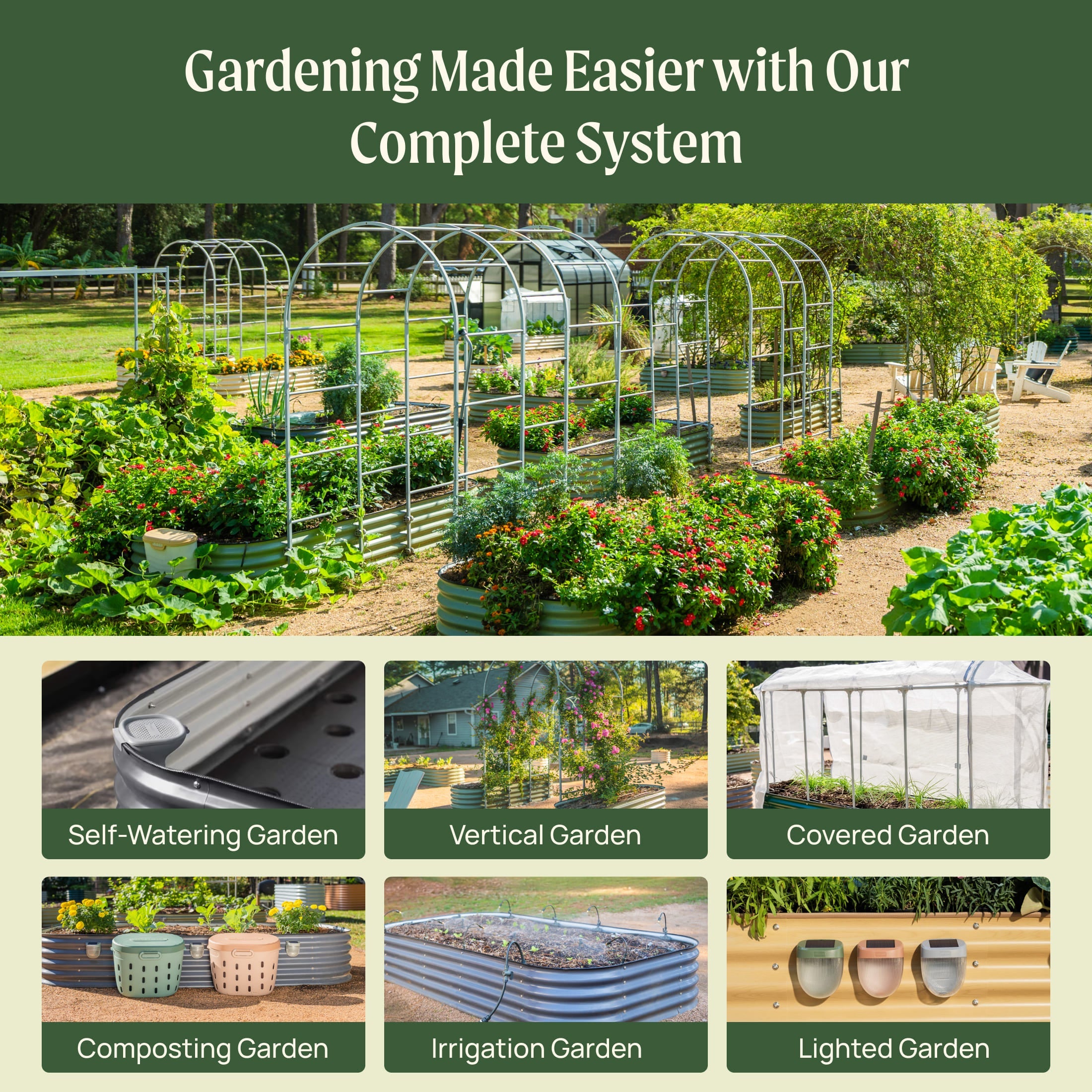 17" Tall 4-In-1 Small Modular Metal Raised Garden Bed Kit