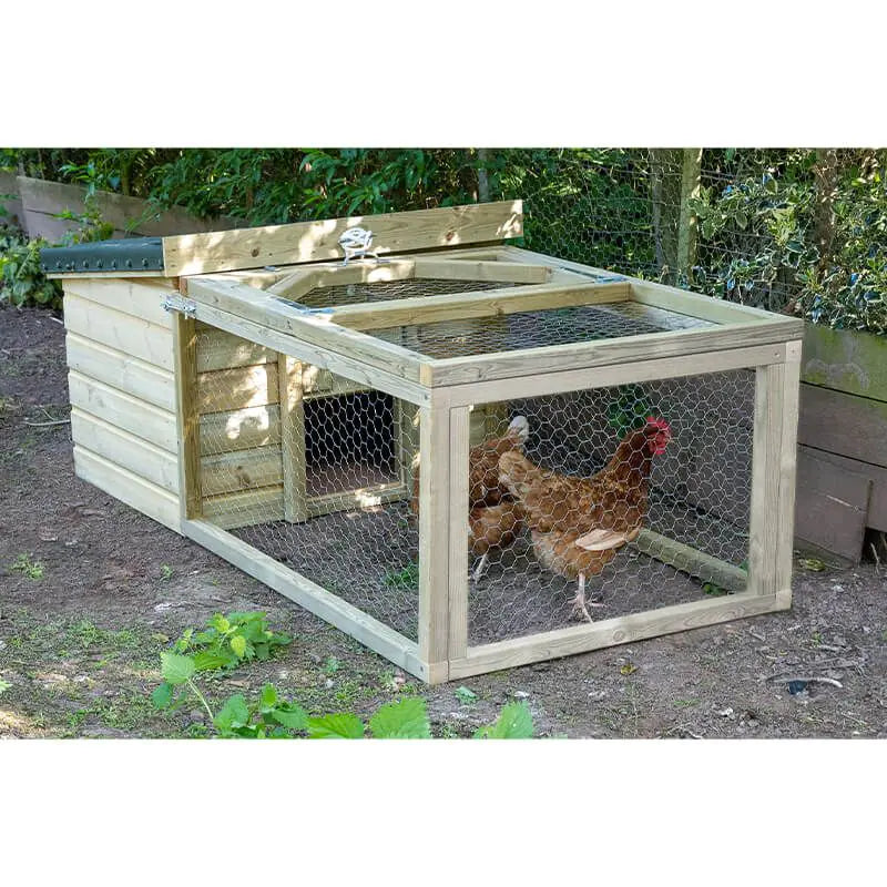 6'6 x 3'5 Forest Hedgerow Wooden Chicken Coop with 4ft Run (1.99m x 1.05m)
