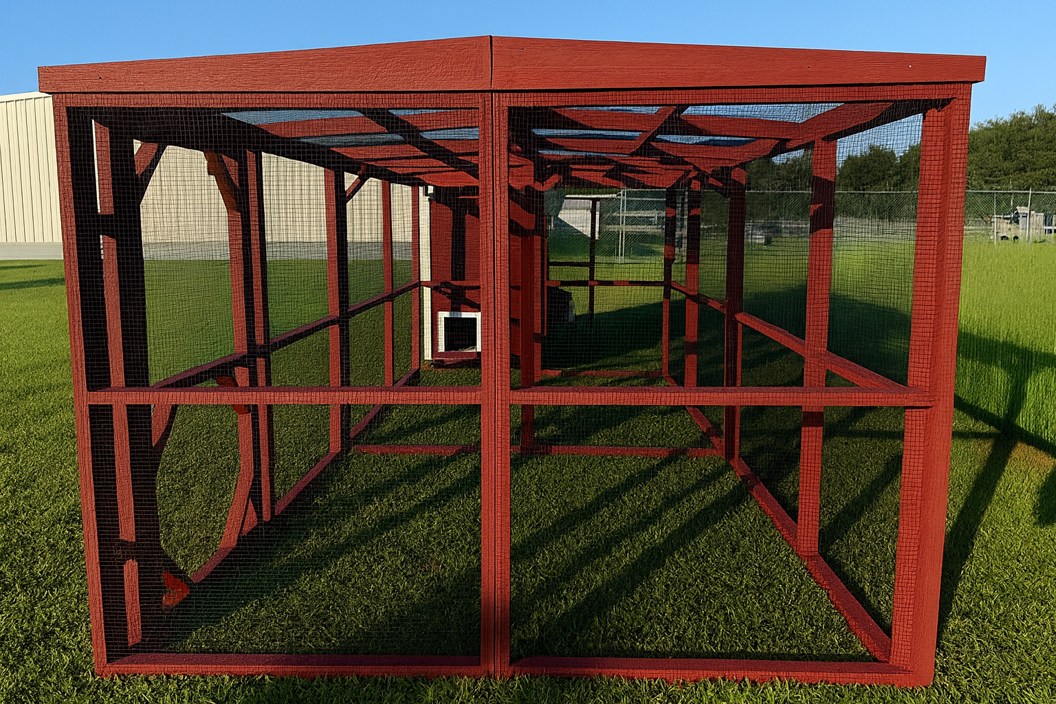 Wooden 16 Ft. Chicken Run (8’W X 16’L X 6’3”H)