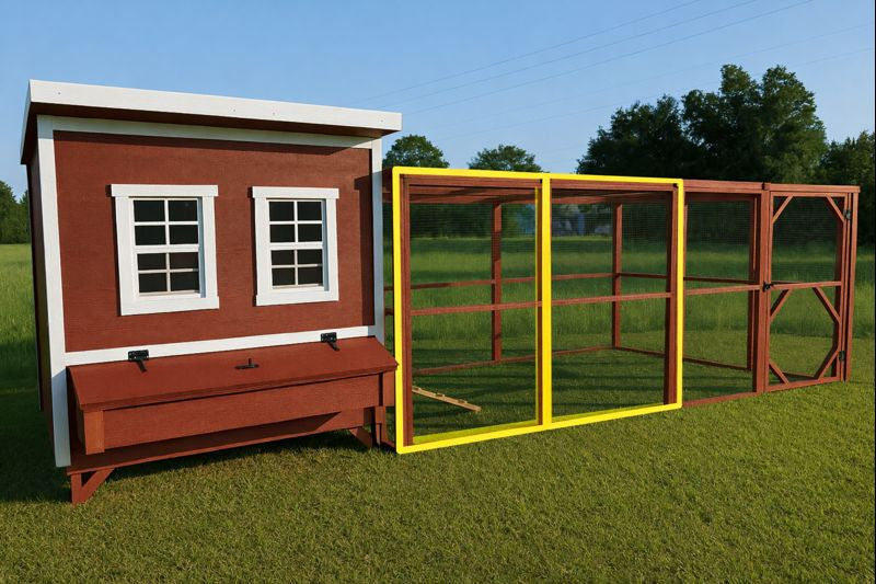 Wooden 16 Ft. Chicken Run (8’W X 16’L X 6’3”H)