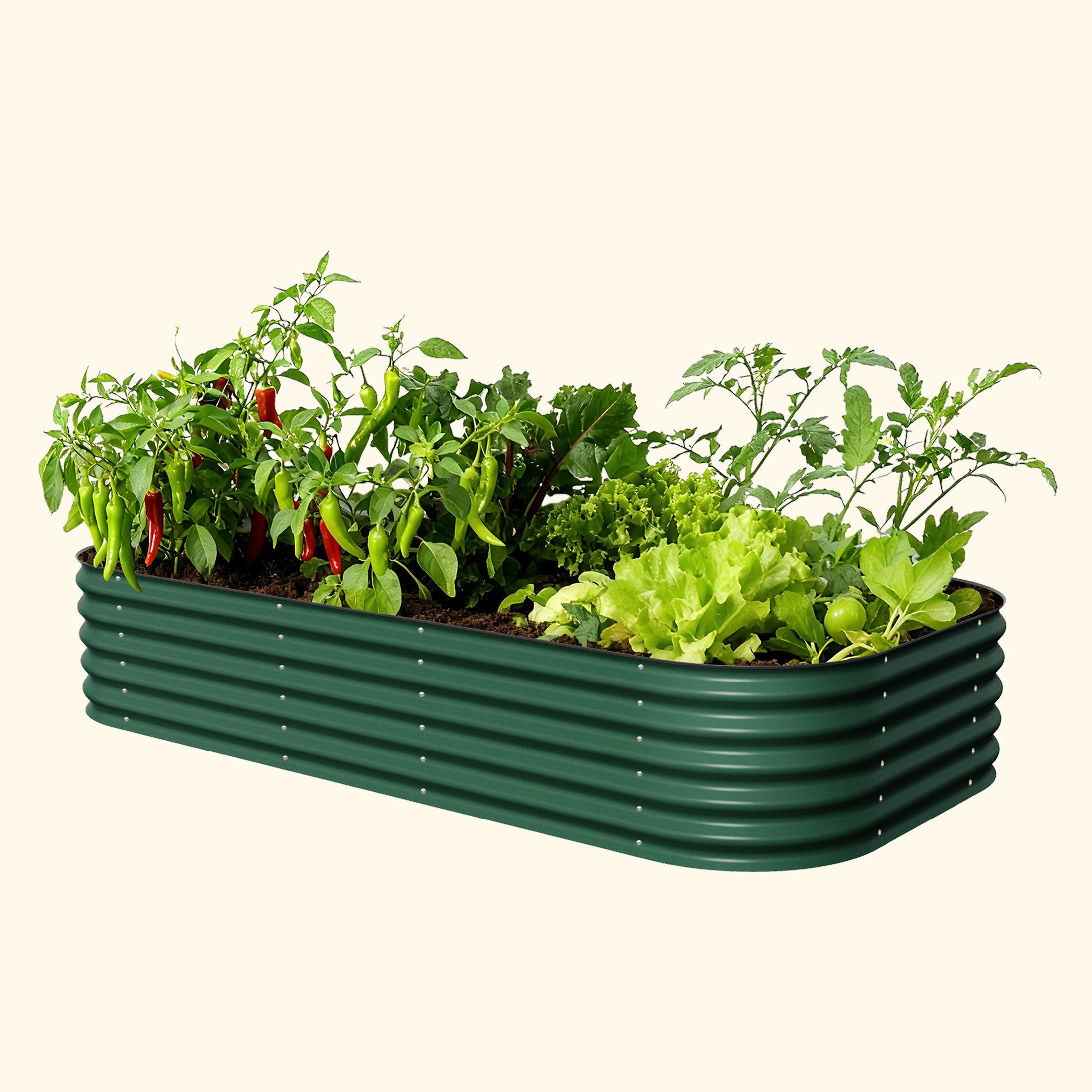 17" Tall 10-In-1 Jumbo Modular Metal Raised Garden Bed Kit