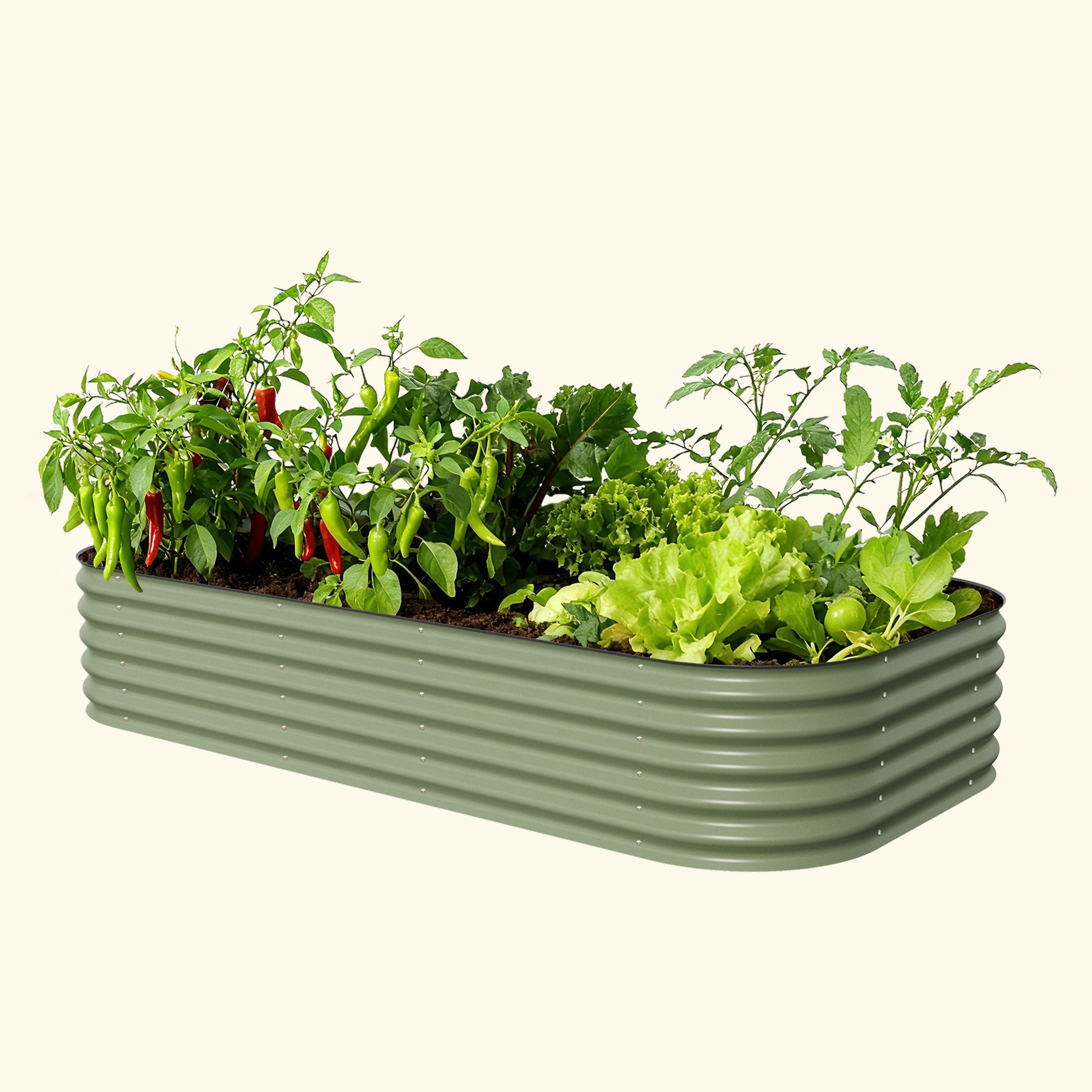 17" Tall 10-In-1 Jumbo Modular Metal Raised Garden Bed Kit