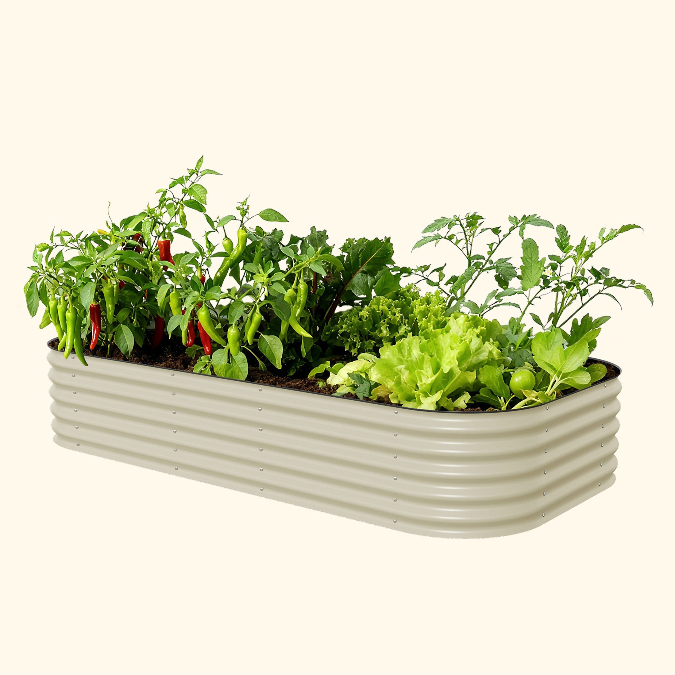 17" Tall 10-In-1 Jumbo Modular Metal Raised Garden Bed Kit