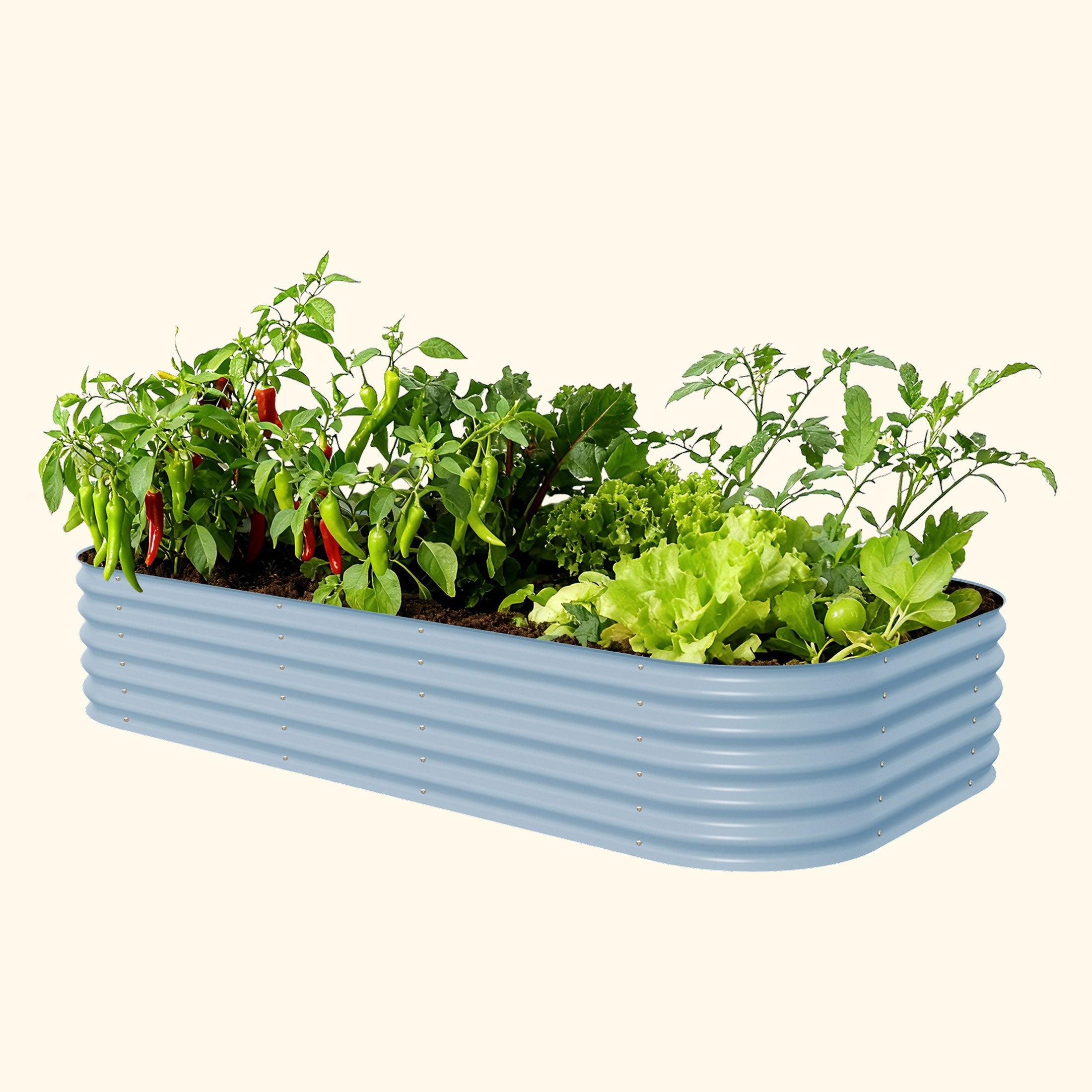 17" Tall 10-In-1 Jumbo Modular Metal Raised Garden Bed Kit