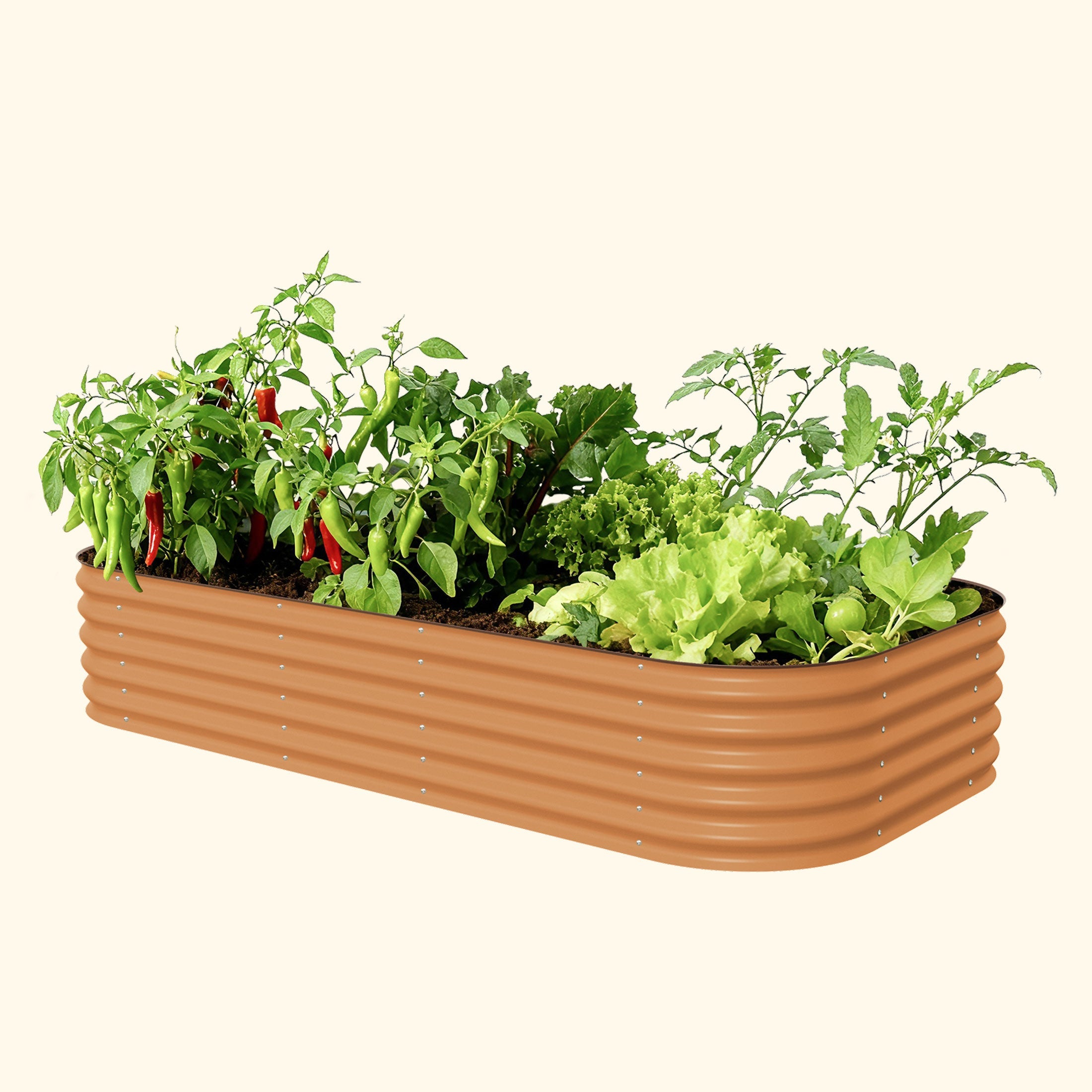17" Tall 10-In-1 Jumbo Modular Metal Raised Garden Bed Kit