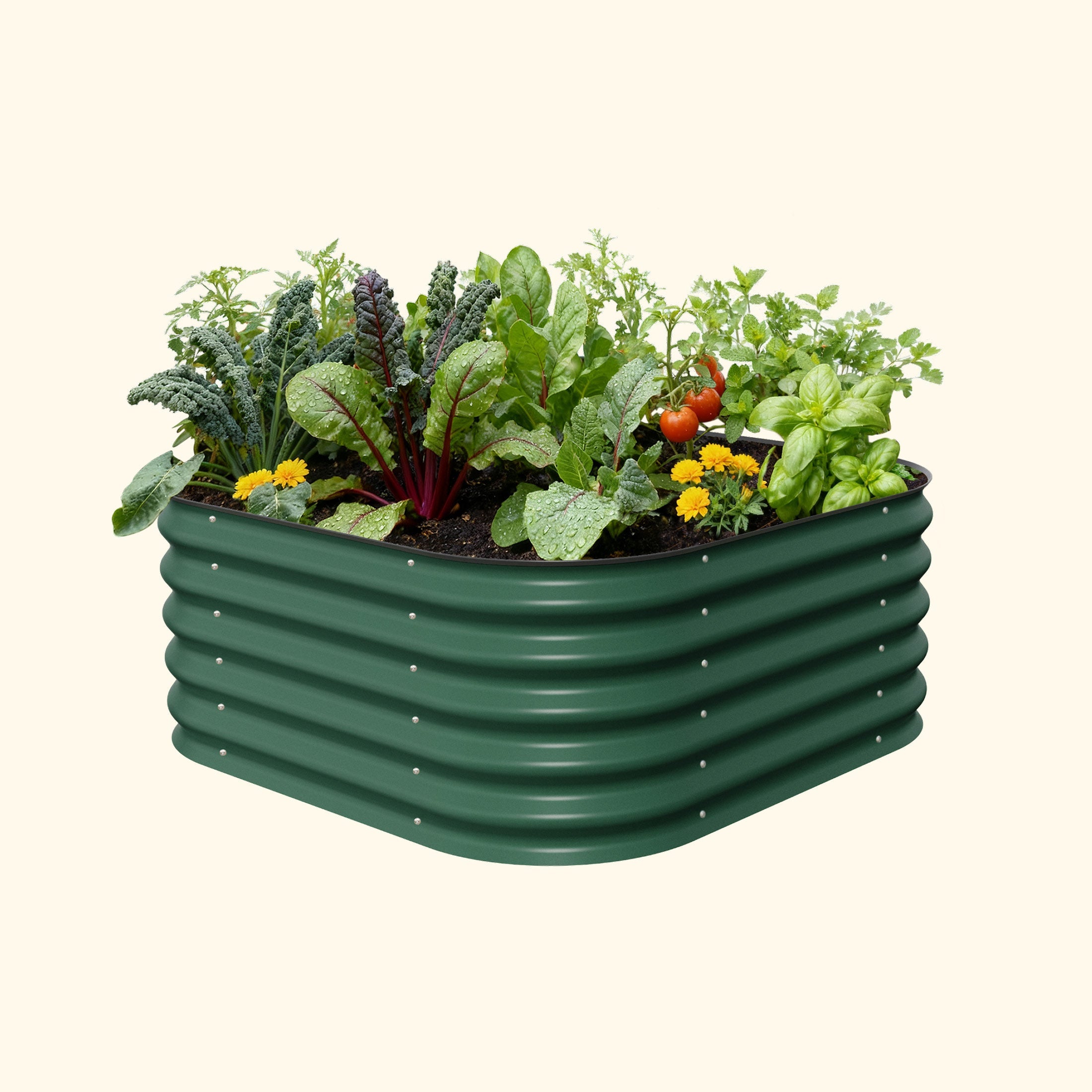 17" Tall 4-In-1 Small Modular Metal Raised Garden Bed Kit