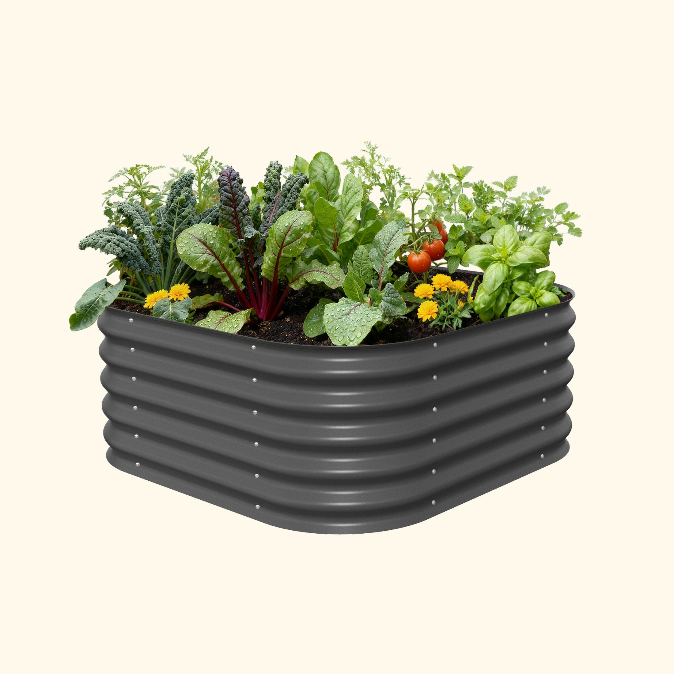 17" Tall 4-In-1 Small Modular Metal Raised Garden Bed Kit