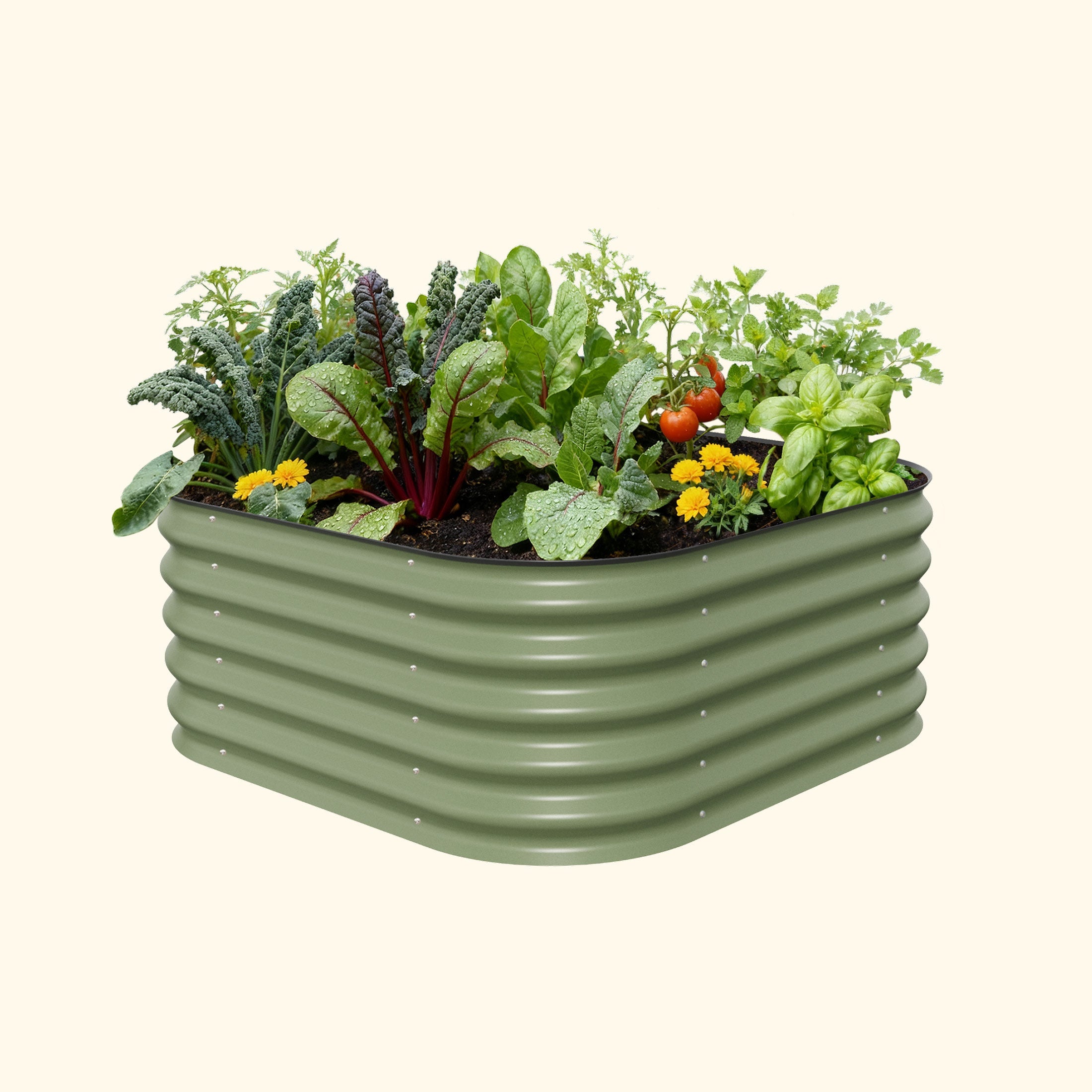 17" Tall 4-In-1 Small Modular Metal Raised Garden Bed Kit