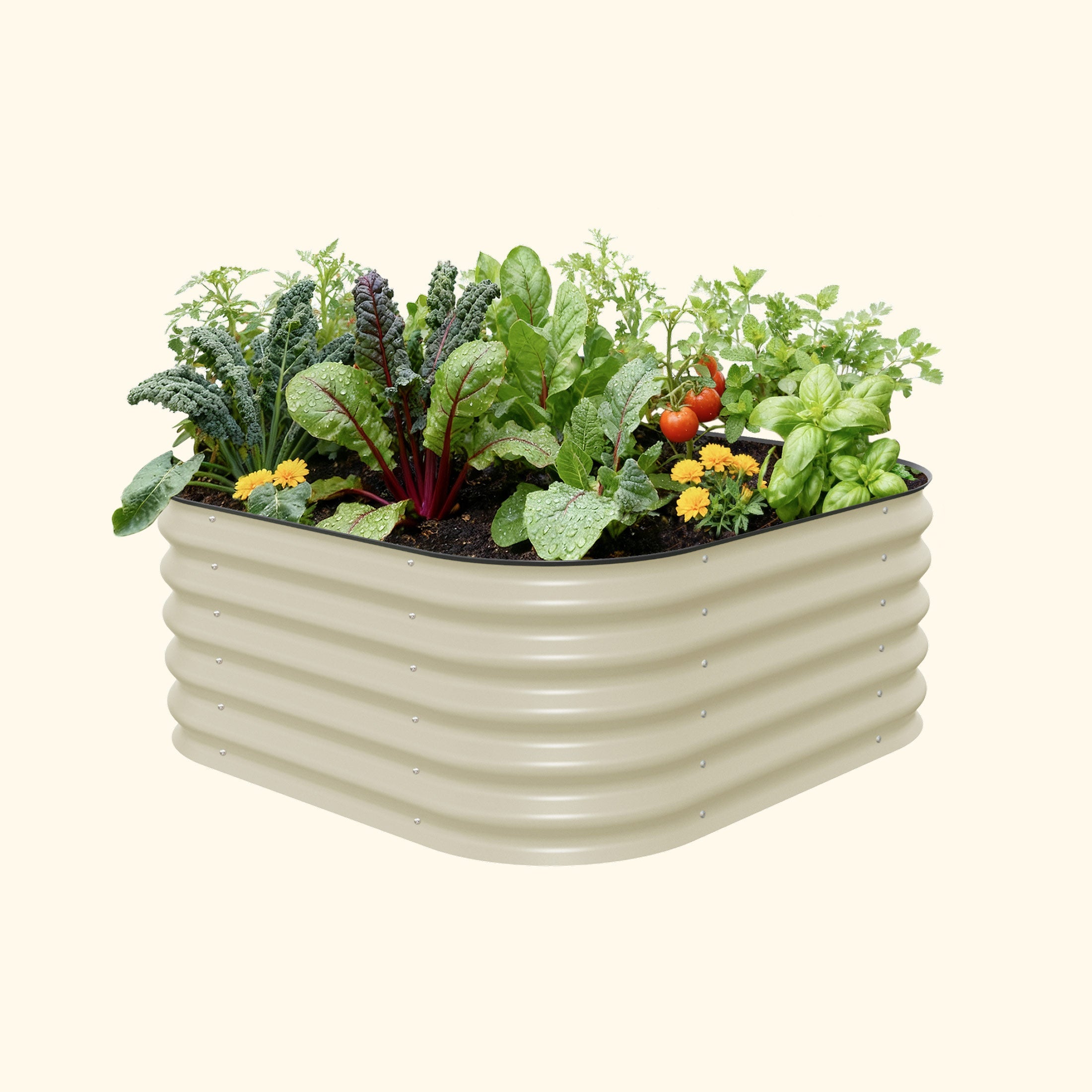 17" Tall 4-In-1 Small Modular Metal Raised Garden Bed Kit
