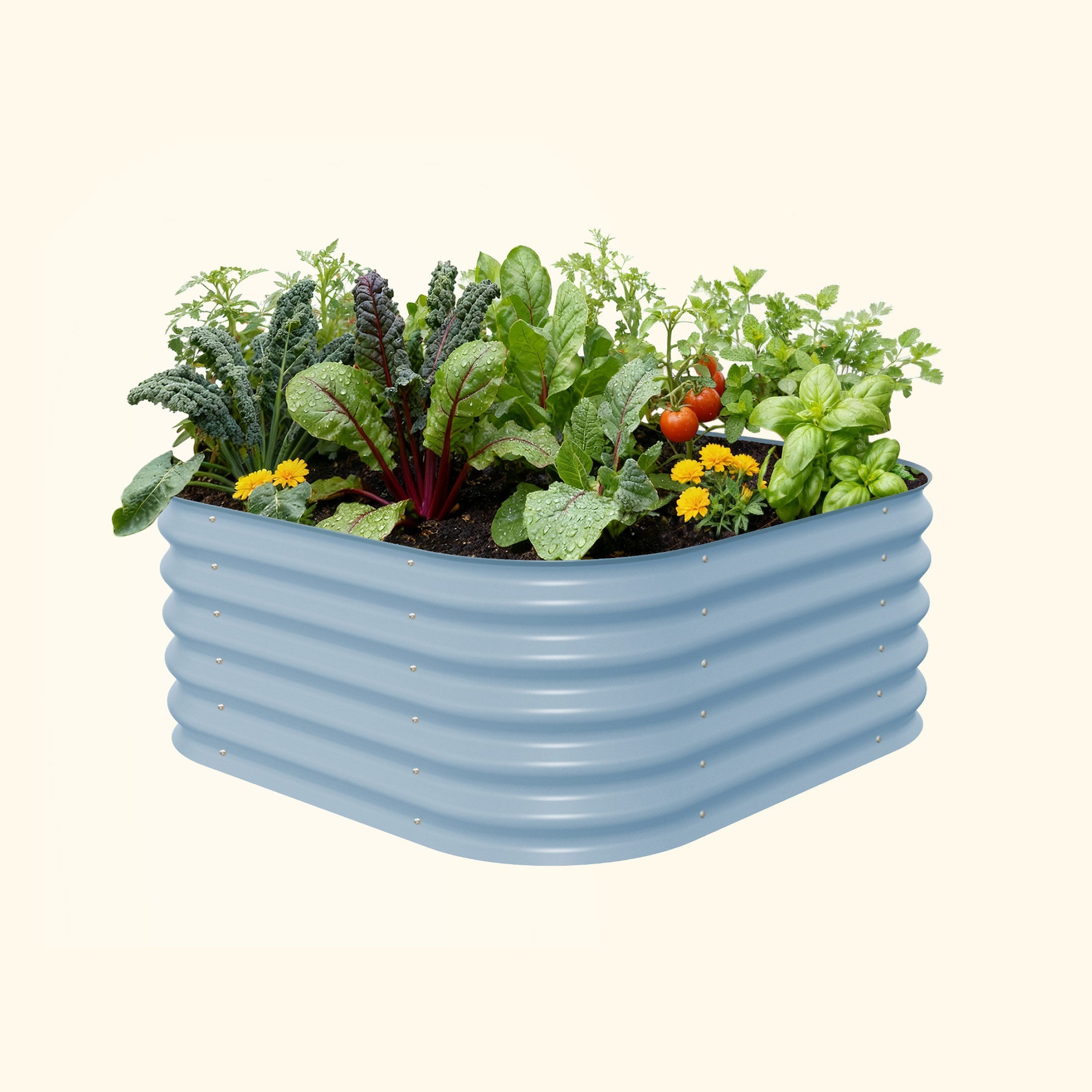 17" Tall 4-In-1 Small Modular Metal Raised Garden Bed Kit