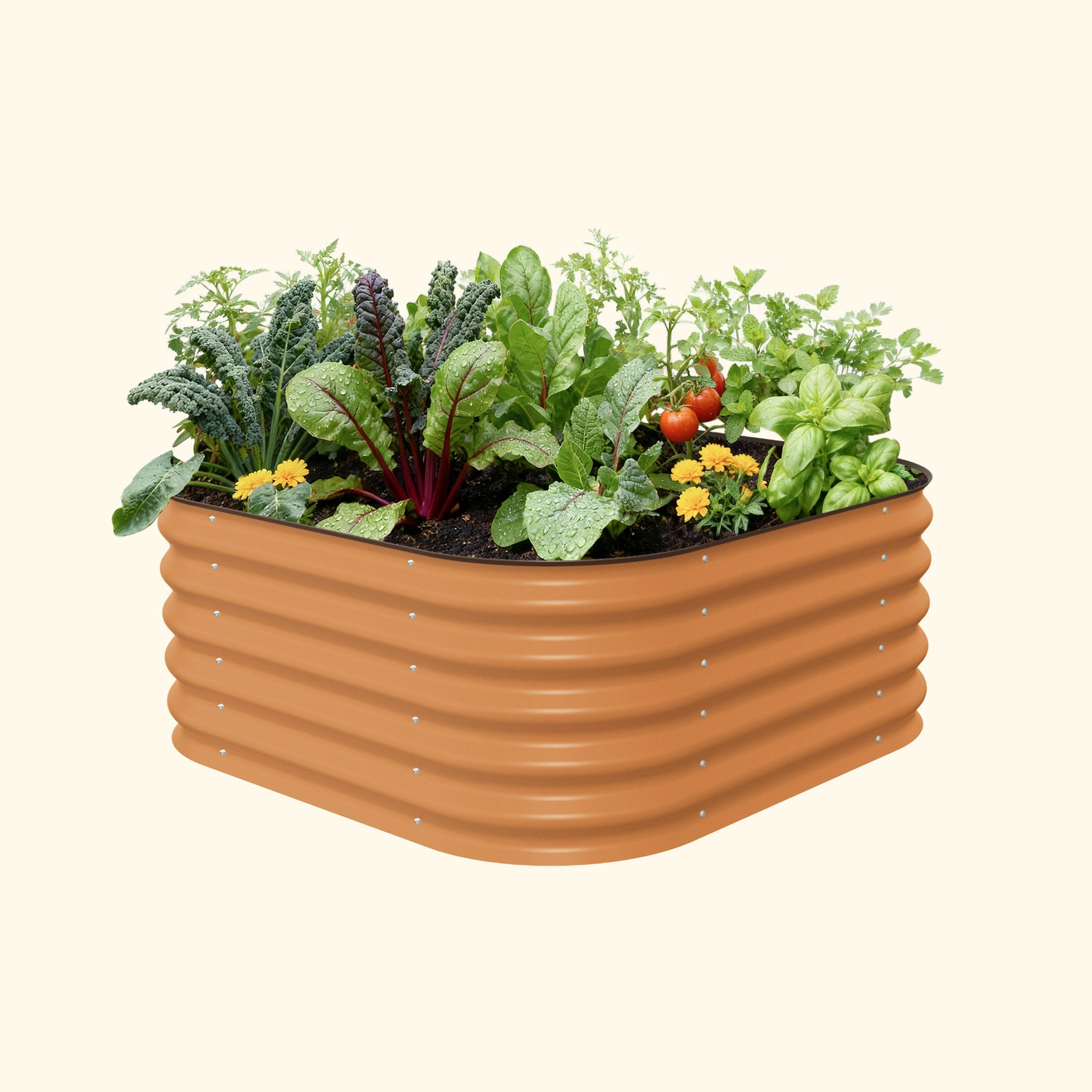 17" Tall 4-In-1 Small Modular Metal Raised Garden Bed Kit