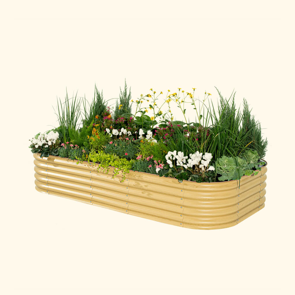 17" Tall 10-In-1 Jumbo Modular Metal Raised Garden Bed Kit