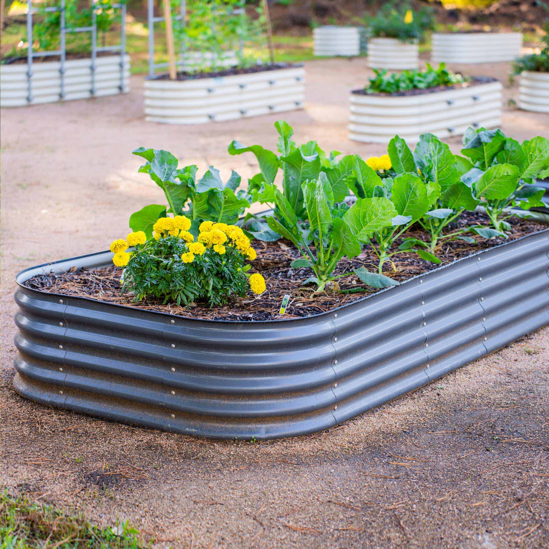 17" Tall 10-In-1 Jumbo Modular Metal Raised Garden Bed Kit