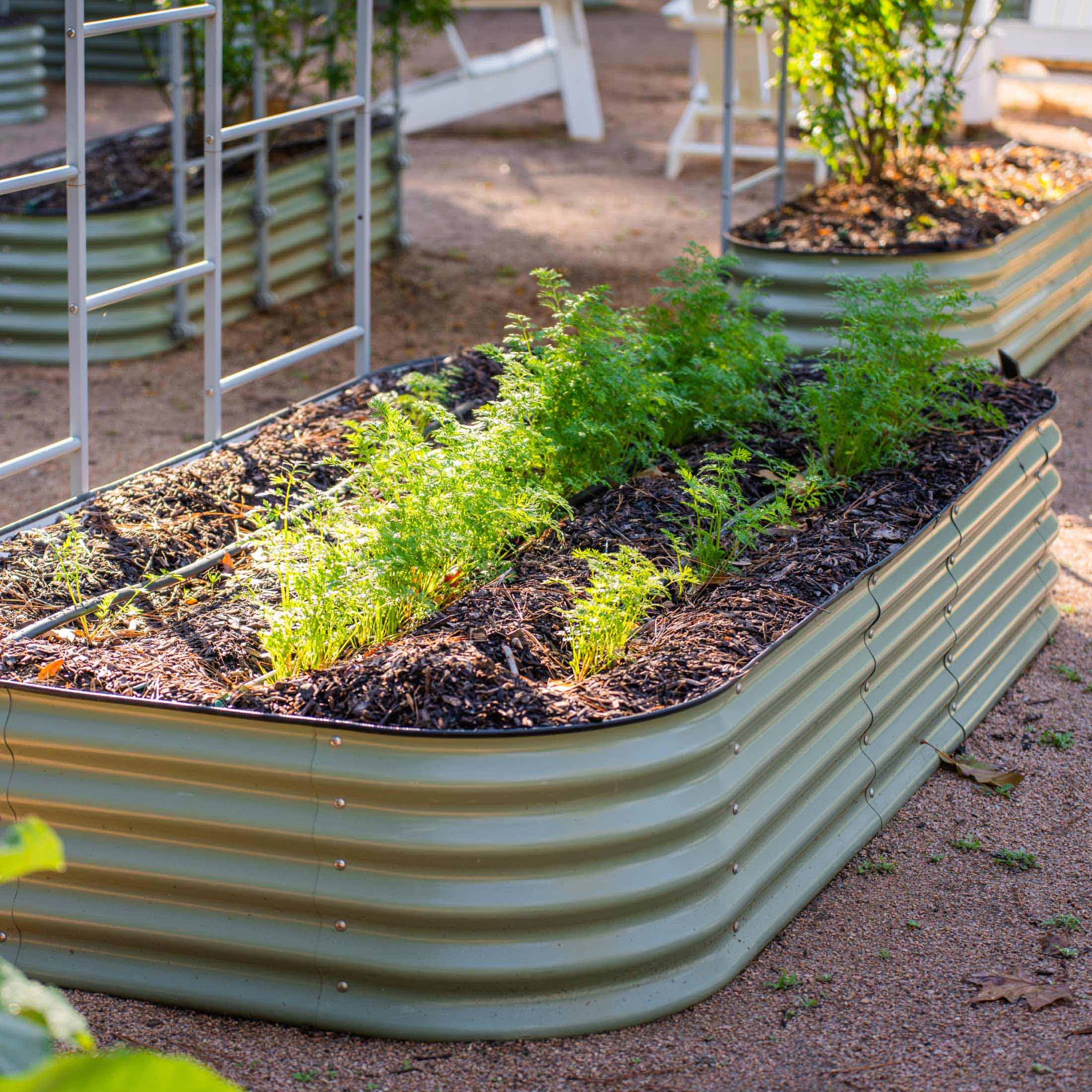 17" Tall 10-In-1 Jumbo Modular Metal Raised Garden Bed Kit