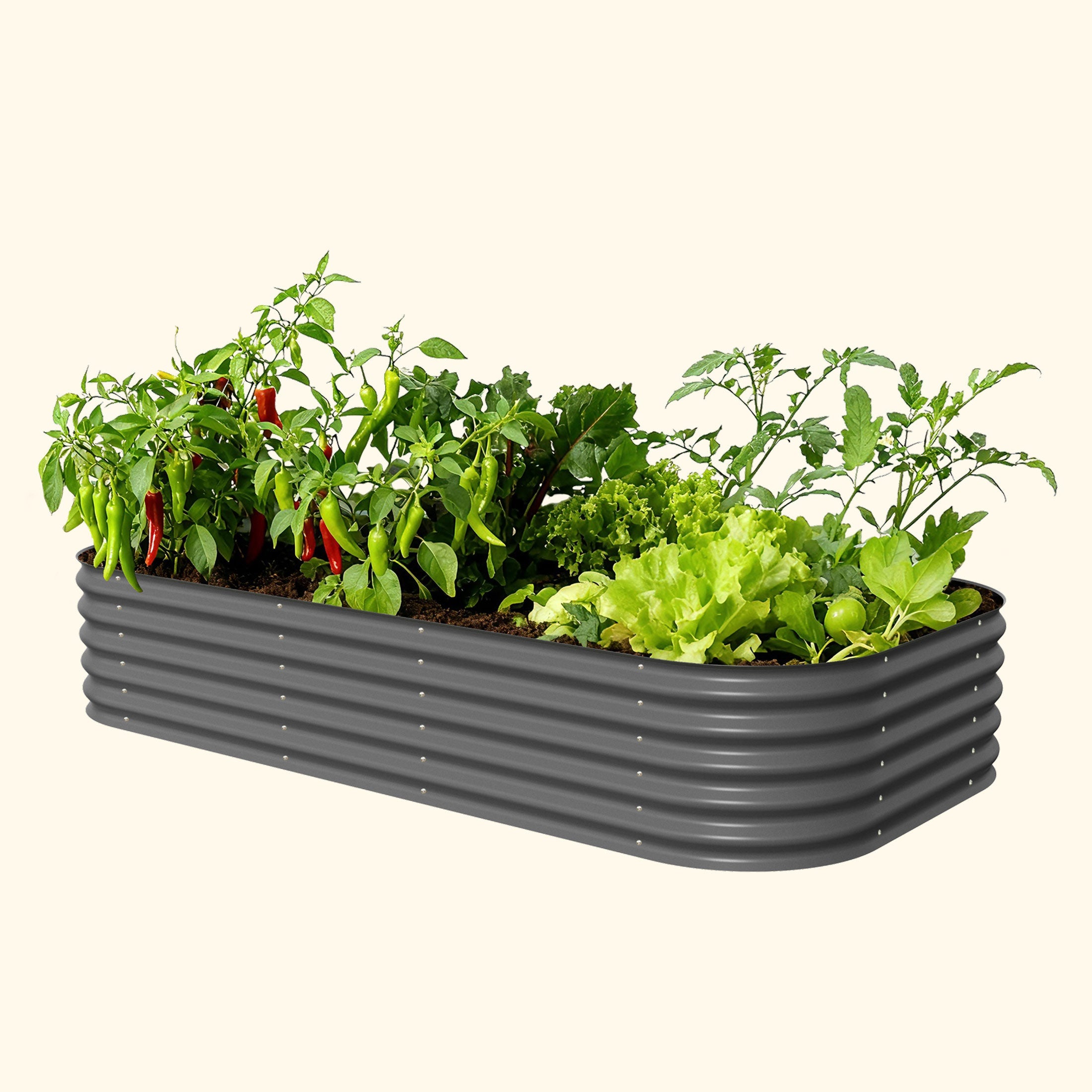 17" Tall 10-In-1 Jumbo Modular Metal Raised Garden Bed Kit